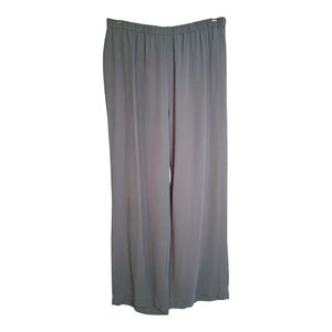 Eileen Fisher Women's Georgette Crepe 100% Silk Taupe Wide Leg Trouser XS/TP